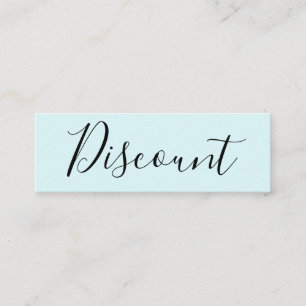 Visite Mini Elégante carte de réduction minimaliste pastel ble