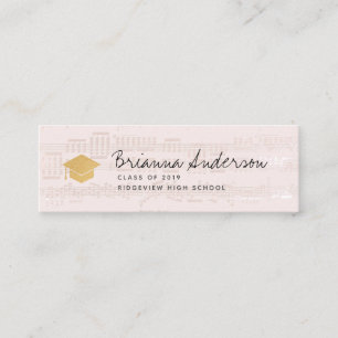 Visite Mini Feuille Musique rose Diplôme Insérer une carte de 