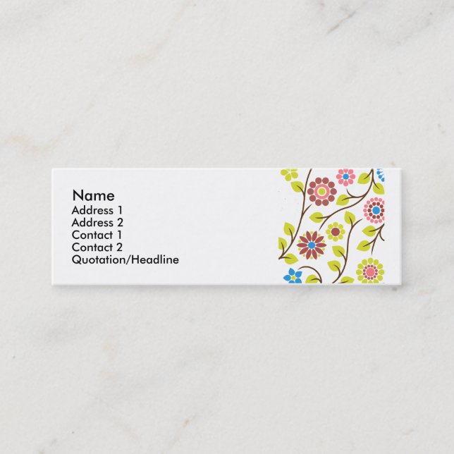Visite Mini Rétro carte de profil de fleur (Devant)