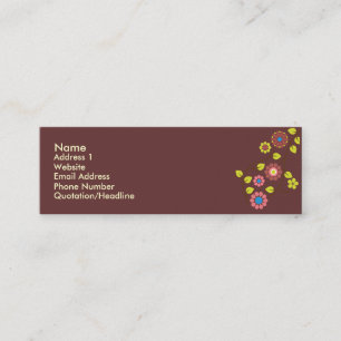 Visite Mini Rétro carte unique de contact de fleur