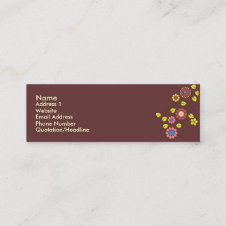 Visite Mini Rétro carte unique de contact de fleur