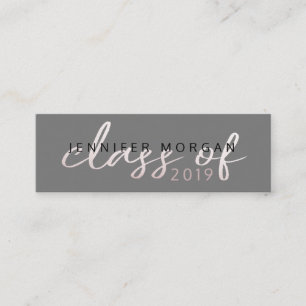 Visite Mini Script rose Gold Whimsical Carte de nom de diplô