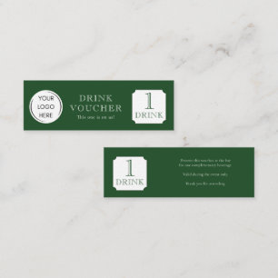Visite Mini Simple CARTE DE BON POUR UN VERRE Logo d'entrepris
