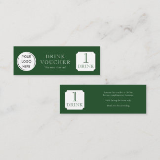 Visite Mini Simple CARTE DE BON POUR UN VERRE Logo d'entrepris