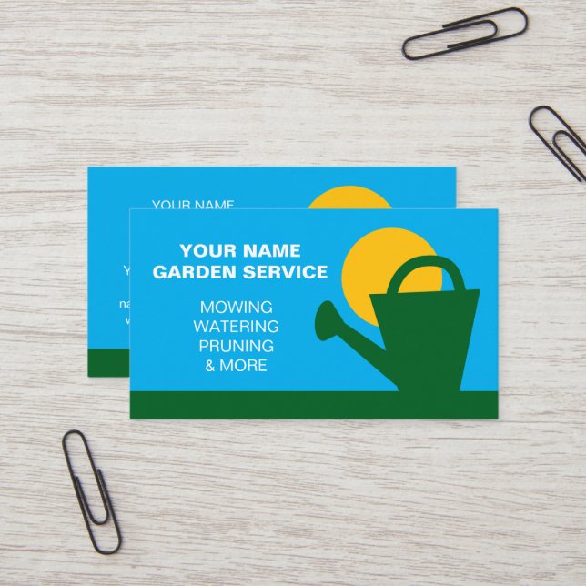 Visite Modèle de carte d'affaires Gardener lawn care (Devant/Arrière en situation)