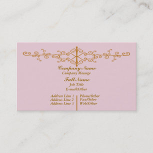 Visite Modèle de carte d'affaires Gold Design en rose ten