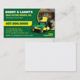 Visite Modèle de carte d'affaires Landscaping Lawn Care 