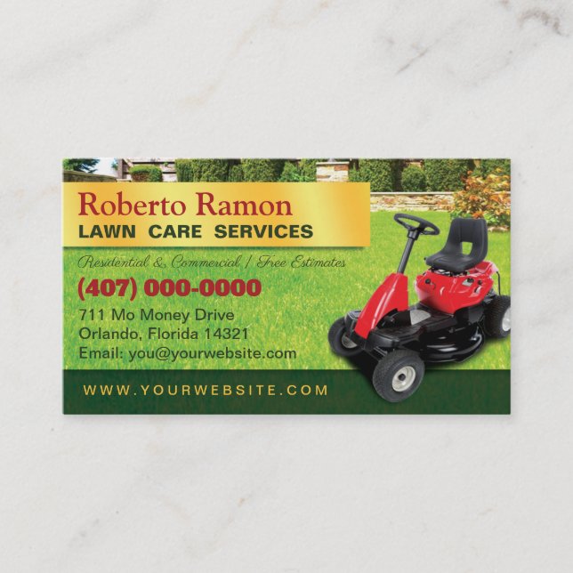 Visite Modèle de carte d'affaires Landscaping Lawn Care M (Devant)