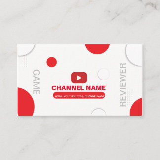 Visite Modèle de carte d'affaires YouTuber personnalisabl
