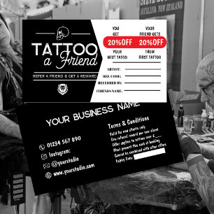 Visite Modèle de carte de parrainage de tatouage Faire