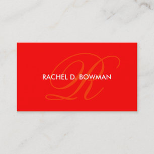Visite Modèle rouge lumineux "R " de monogramme de carte