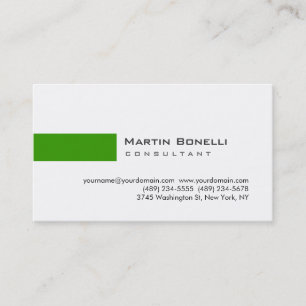 Visite Moderne Blanc Vert Simple Consultant Carte de visi