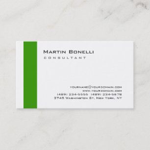 Visite Moderne Blanc Vert Simple Consultant Carte de visi