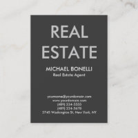 Moderne gris tendance agent immobilier carte de vi