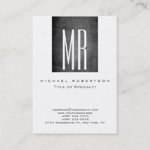 Visite Monogramme blanc gris tableau noir Grand Carte de 