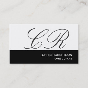 Visite Monogramme noir gris blanc Consultant Carte de vis