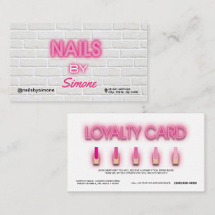Visite Neon & Brick Arrière - plan Nail Artist Carte de 