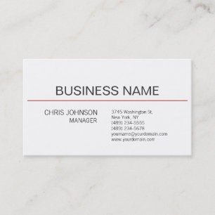 Visite Noir Blanc Rouge Contemporain Manager Carte de vis