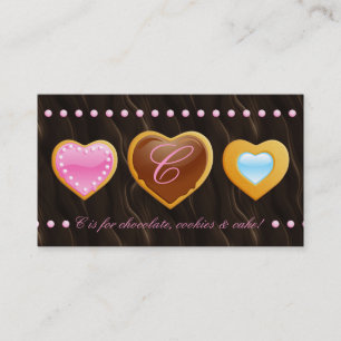 Visite Noir de chocolat de coeur de biscuits de carte de