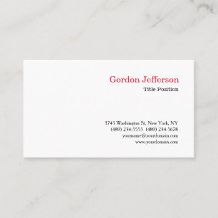 Visite Noir Rouge Blanc Professionnel Simple Carte de vis