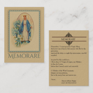 Visite Notre Madame de carte sainte de Memorare de grâce