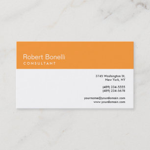 Visite Orange Black White Moderne Consultant Carte de vis