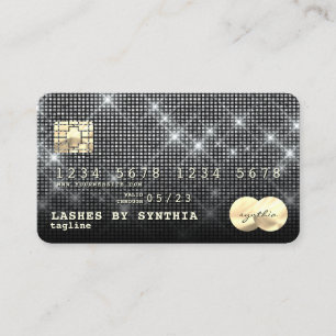 Visite Parties scintillant argent style carte de crédit m