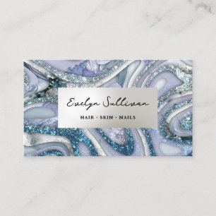 Visite Parties scintillant bleue Fluid Marbre Carte de vi