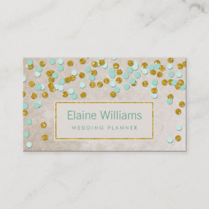 Visite parties scintillant or menthe confetti Carte de vi