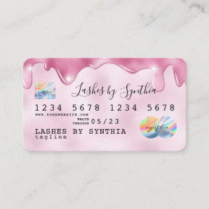 Visite Parties scintillant rose gouttes Carte de crédit h