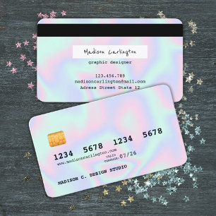 Visite Pastel Holographic Texture Style carte de crédit