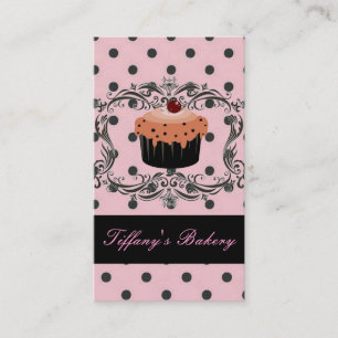 Visite pâtisserie de cupcake polka dot boulangerie carte 