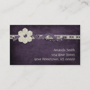 Visite Perles blanches pourpres vintages et carte de