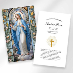 Visite Perte funéraire Hail Mary Prayer Carte de sympathi