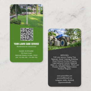 Visite Photo de soin de pelouse moderne Code QR Carte de 