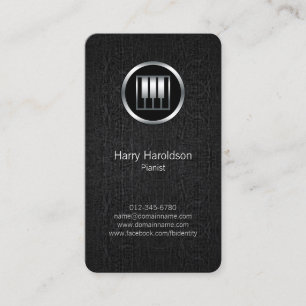 Visite Pianiste Piano Keys Icon Black Grunge Carte de vis