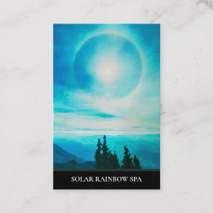 Visite *~* Pines Mountains Rainbow Sun Blue Carte de visi