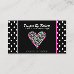 Visite Pink Zebra Imprimer le coeur et les Pois Carte de
