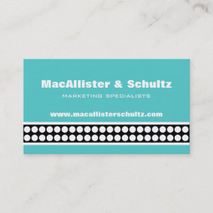 Visite Points modernes carte de visite, turquoise