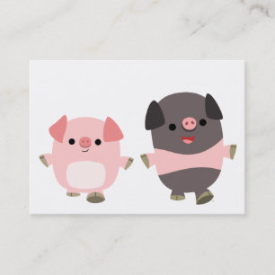 Visite Porcs mignons de bande dessinée sur une carte de