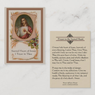 Visite Prière au coeur sacré de la carte sainte de Jés