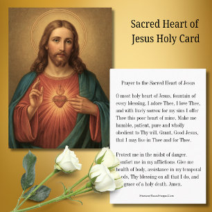 Visite Prière au Sacré-Cœur de Jésus Carte Sainte