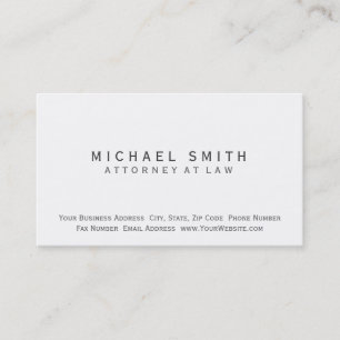 Visite Procureur à Law White Simple Minimal Carte de visi