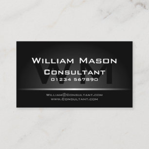 Visite Professionnel argenté noir de monogramme - carte