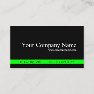 Visite Professionnel noir vert classique - carte de
