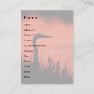Visite profil ou carte de visite, héron