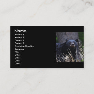 Visite profil ou carte de visite, ours noir