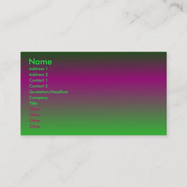 Visite Purple - Carte de profil verte (Devant)
