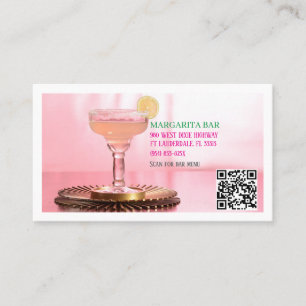 Visite QR Code White Bar & Lounge Margarita Carte de visi