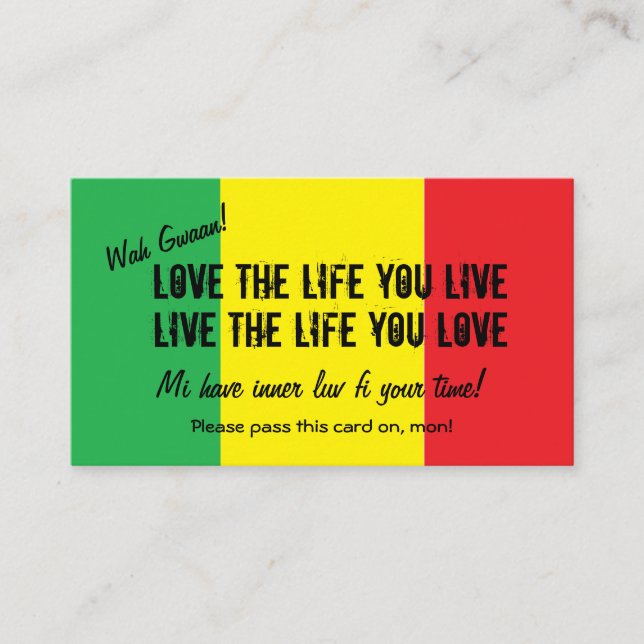 Visite Rasta paie la carte de transfert (Devant)